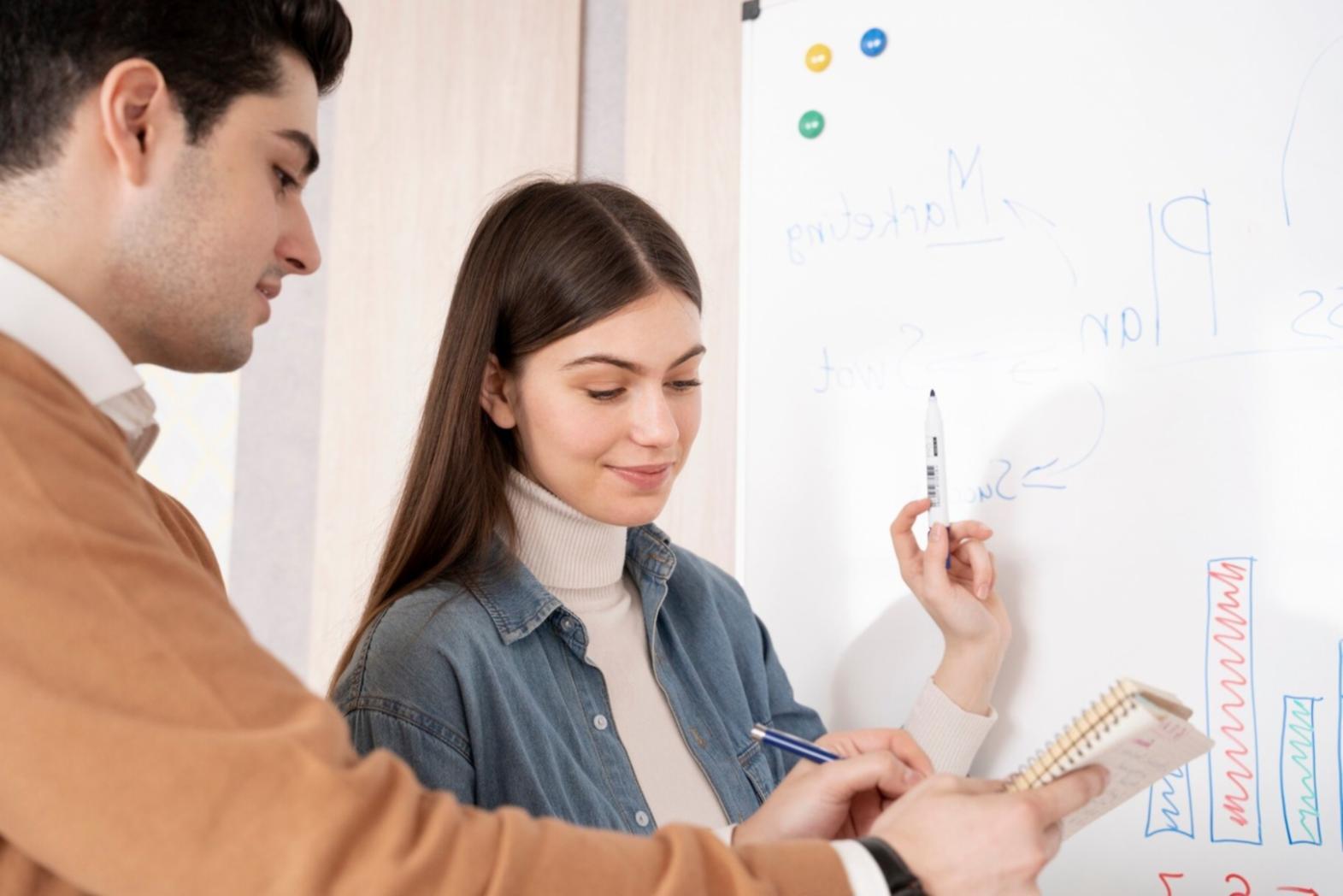 Financial planning workspace showing strategic analysis and data visualization